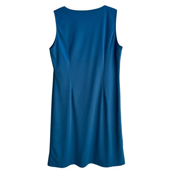 TravelSmith Womens Paneled Sleeveless Teal Stretch Pencil Sheath Maxi Dress L - Picture 3 of 8